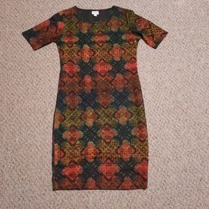 Lularoe Julia Dress Large Fall Colors